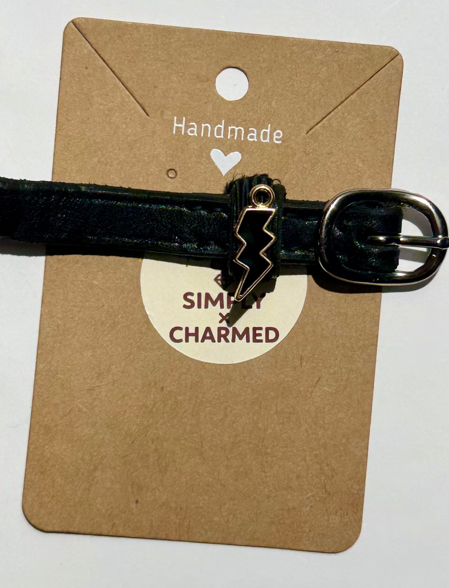 Spur Charms - Black lightning bolt (Pair)