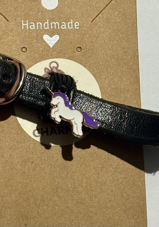 Spur Charms- Purple unicorn (Pair)