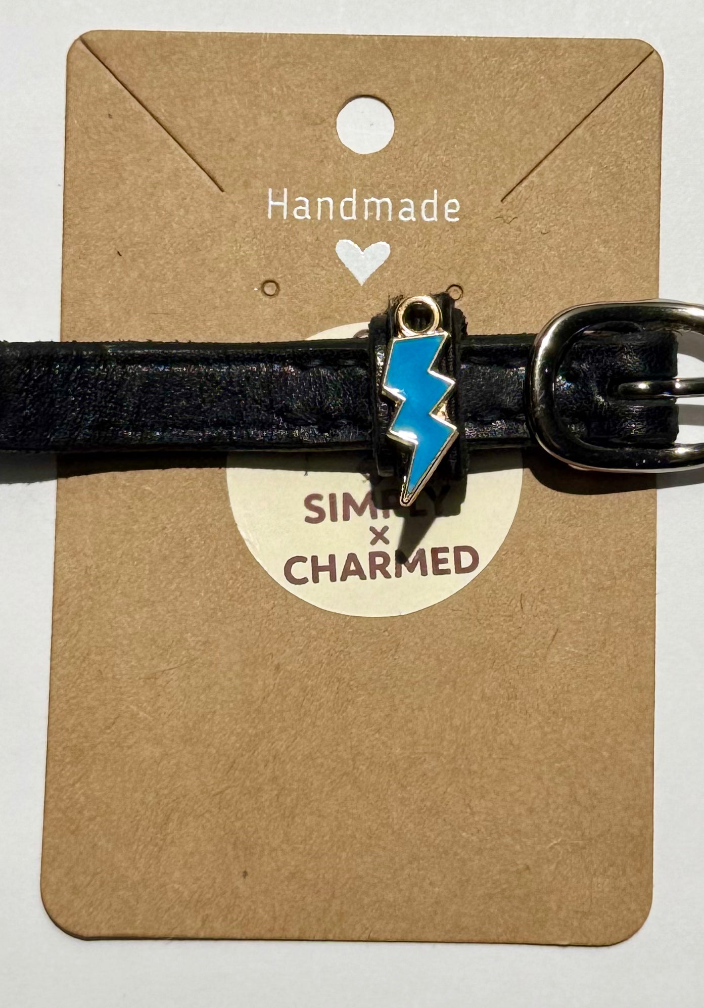 Spur Charms - Blue lightning bolt (Pair)