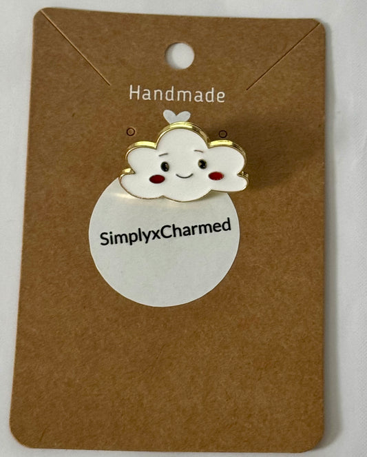 Smiling cloud pin
