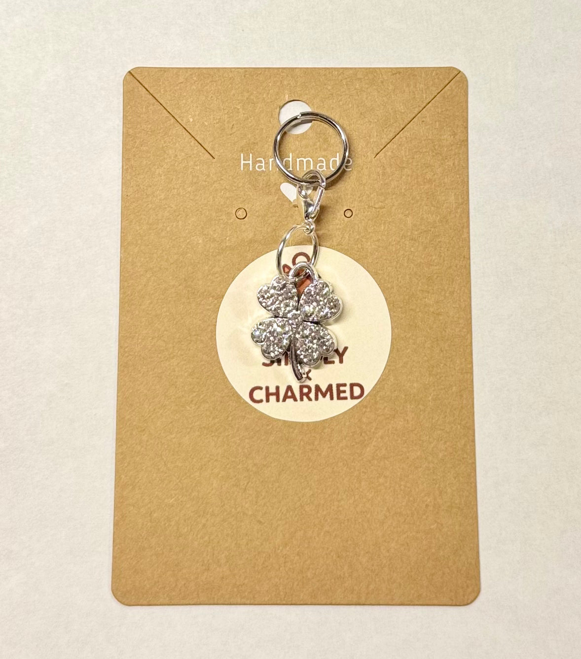 Silver sparkly clover